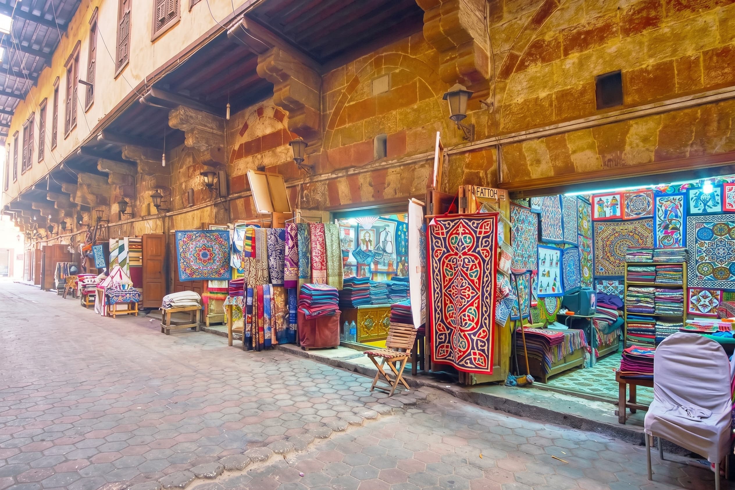 Traditional Khayamiya tentmaking workshop in Old Cairo